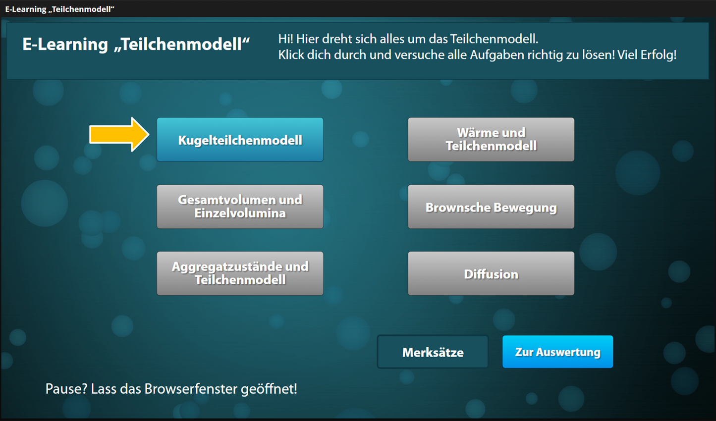 Teilchenmodell - Ein interaktiver Onlinekurs
