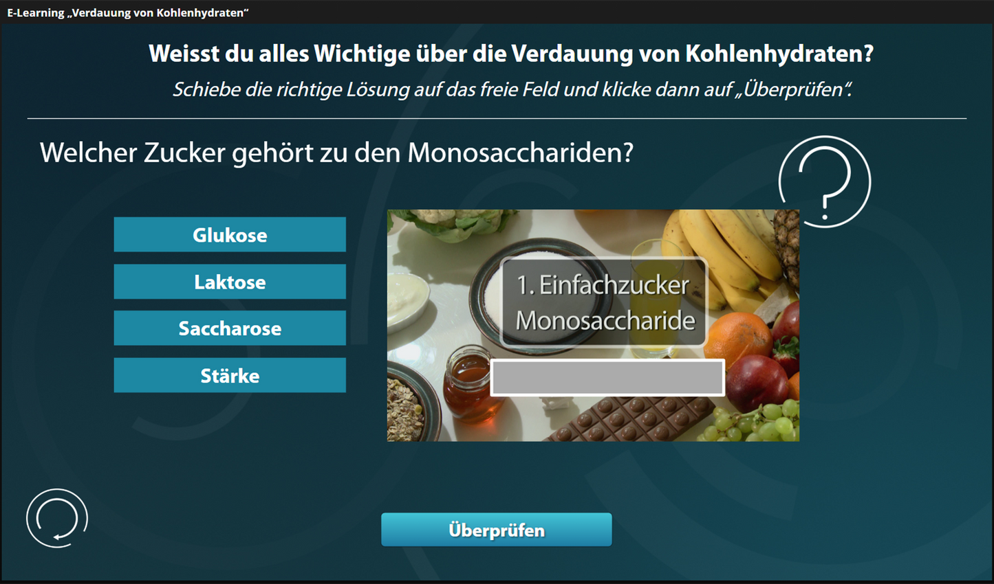 Verdauung von Kohlenhydraten mit E-Learning