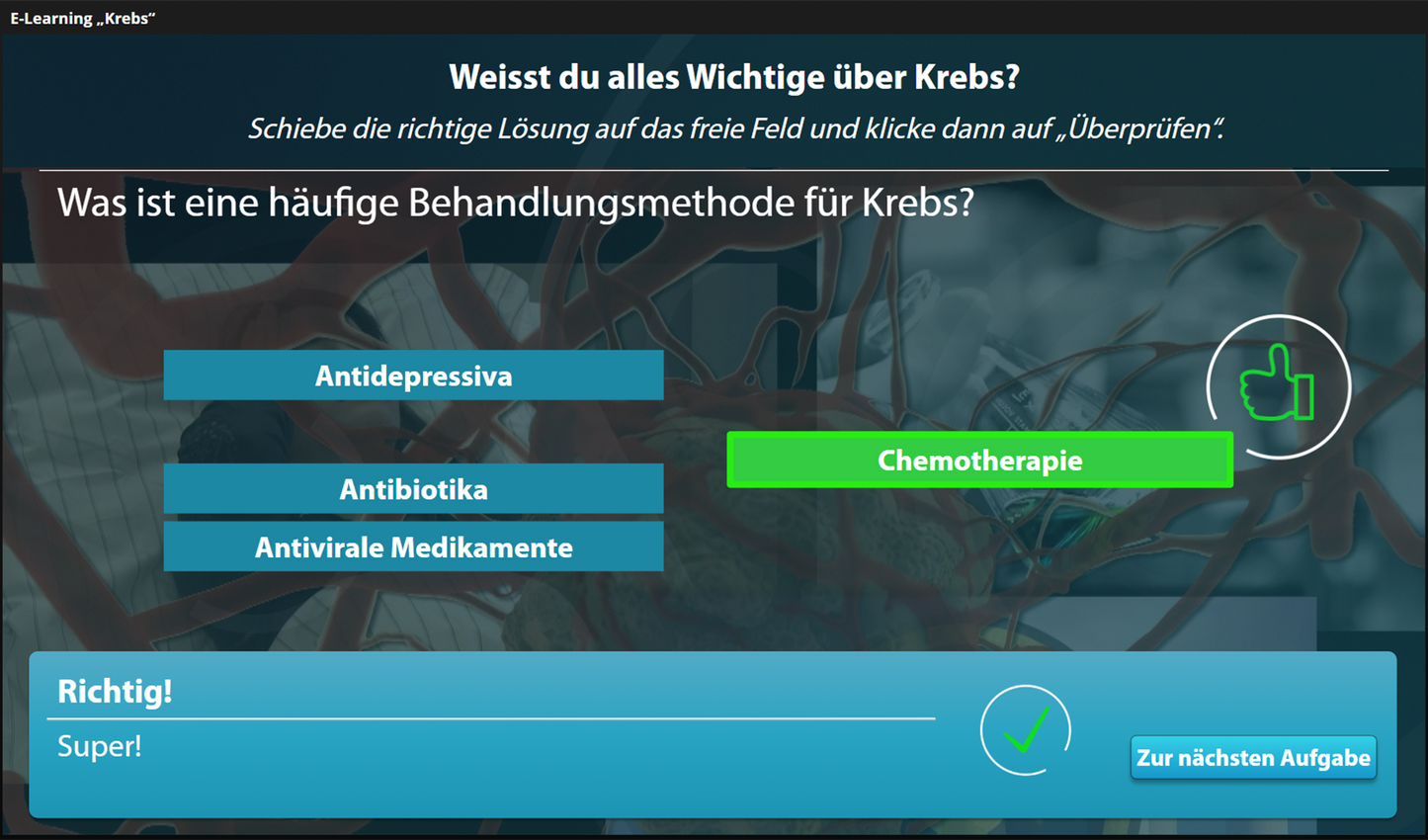 Krebs mit E-Learning