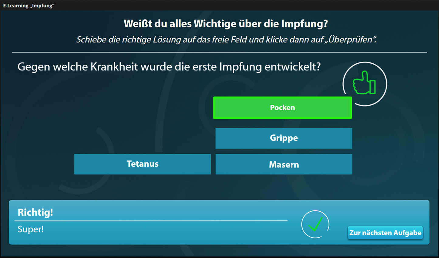 Impfung mit E-Learning