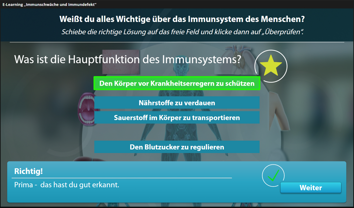 Immunschwäche und Immundefekt mit E-Learning