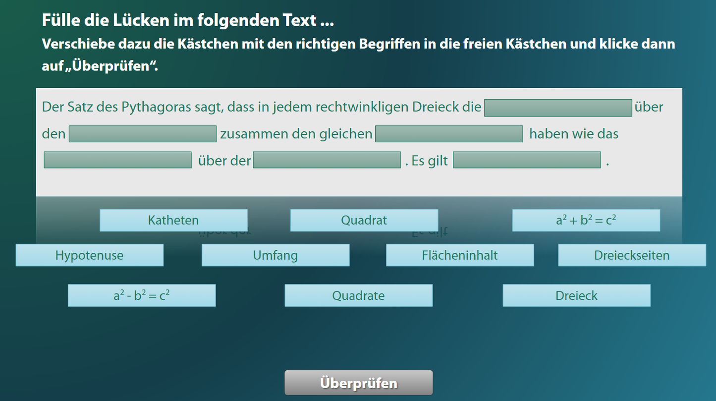 Satzgruppe des Pythagoras Teil 1 Pythagoras mit E-Learning