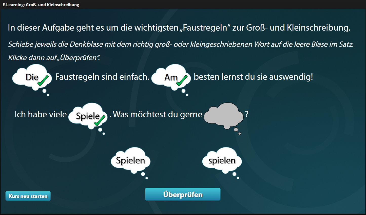 Groß- und Kleinschreibung mit E-Learning