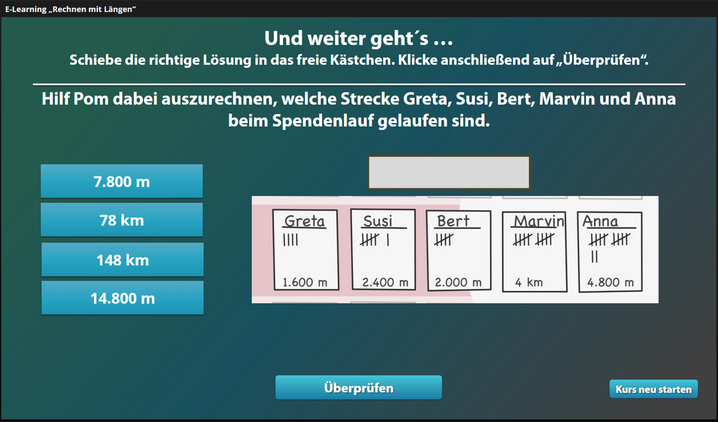 Rechnen mit Längen mit E-Learning