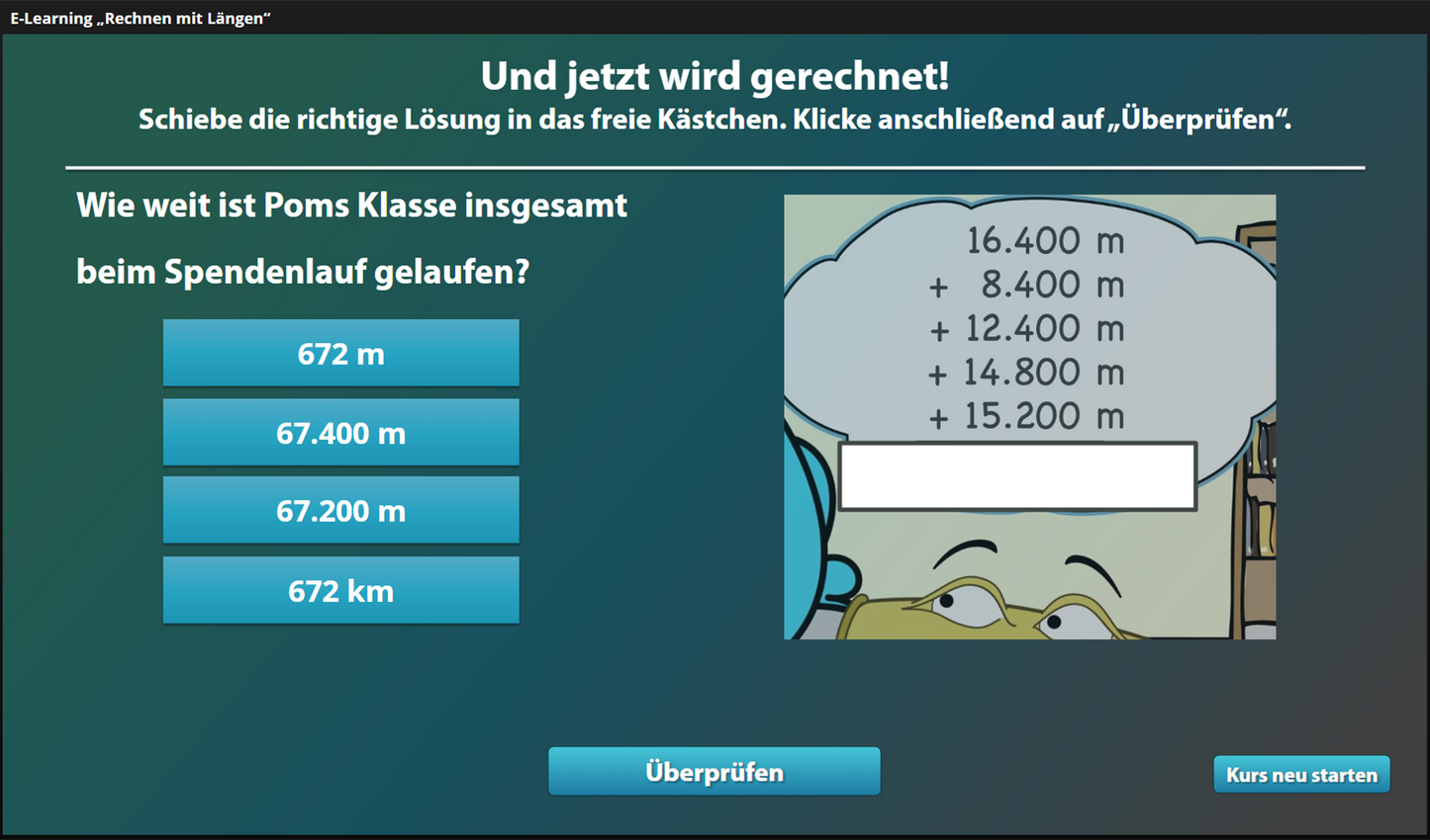 Rechnen mit Längen mit E-Learning