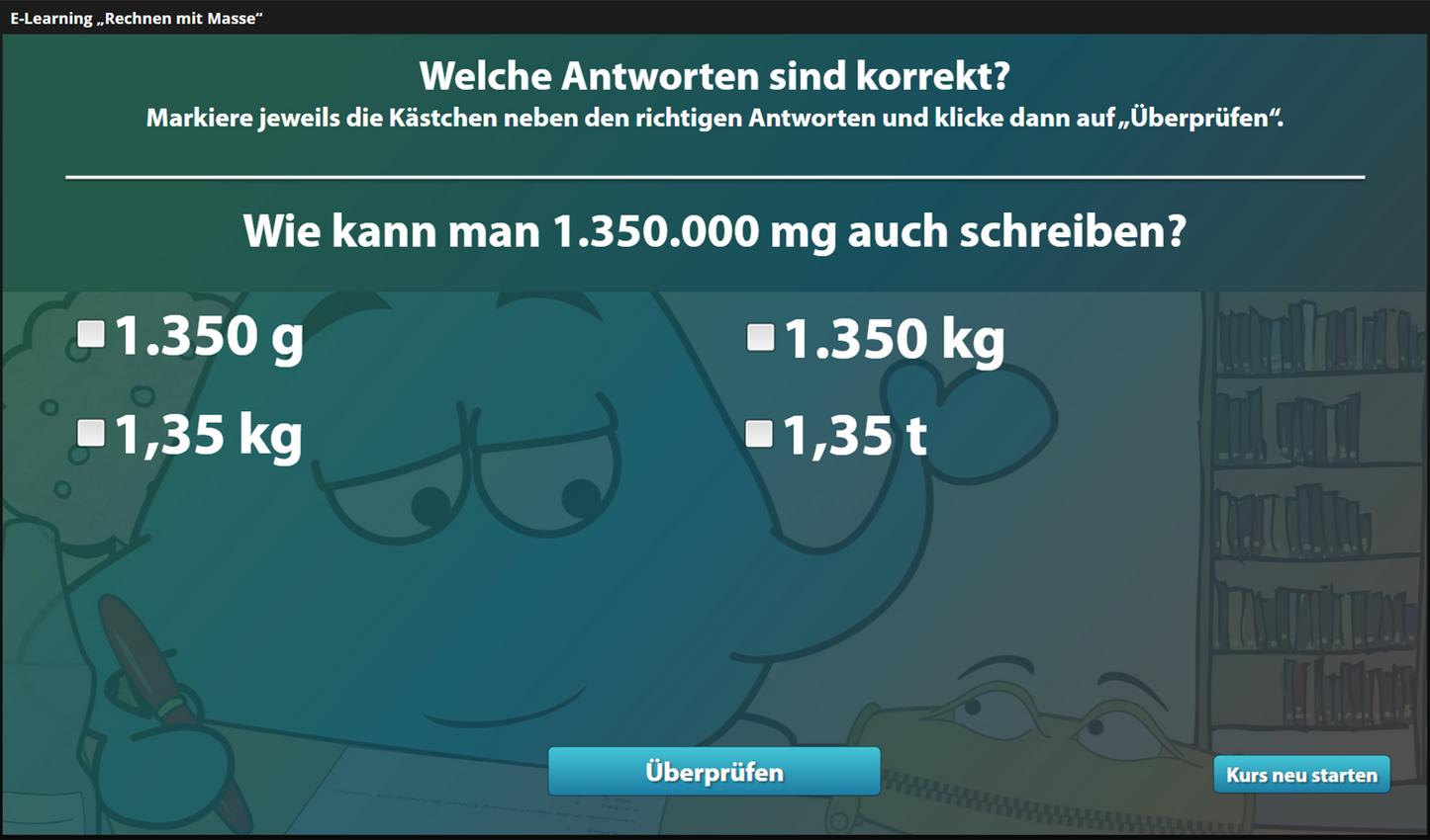 Rechnen mit Masse mit E-Learning