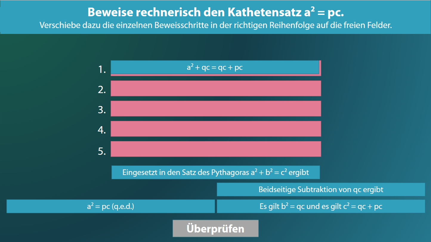 Satzgruppe des Pythagoras Teil 2 Euklid Höhensatz Kathetensatz mit E-Learning