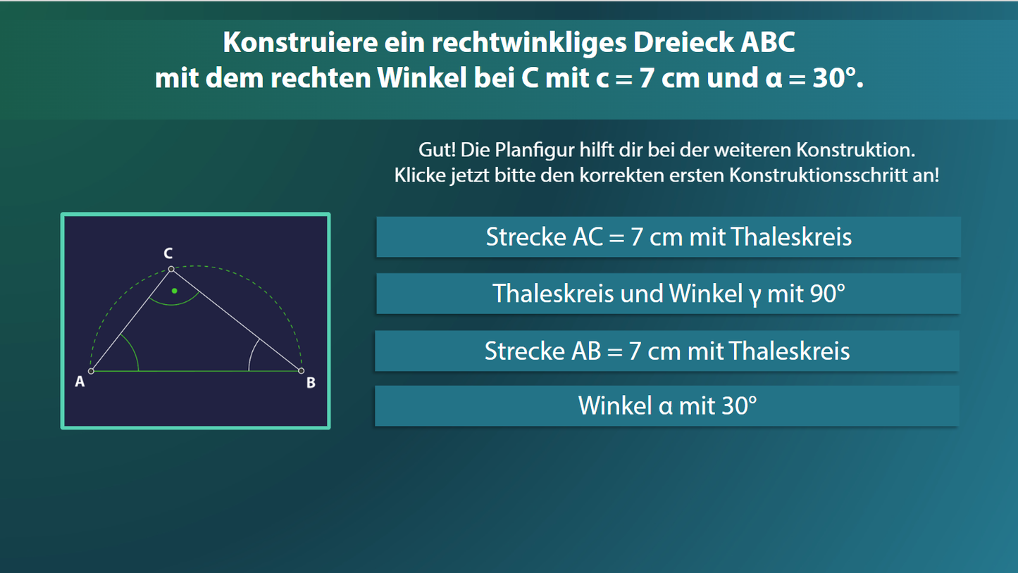 Der Satz des Thales mit E-Learning
