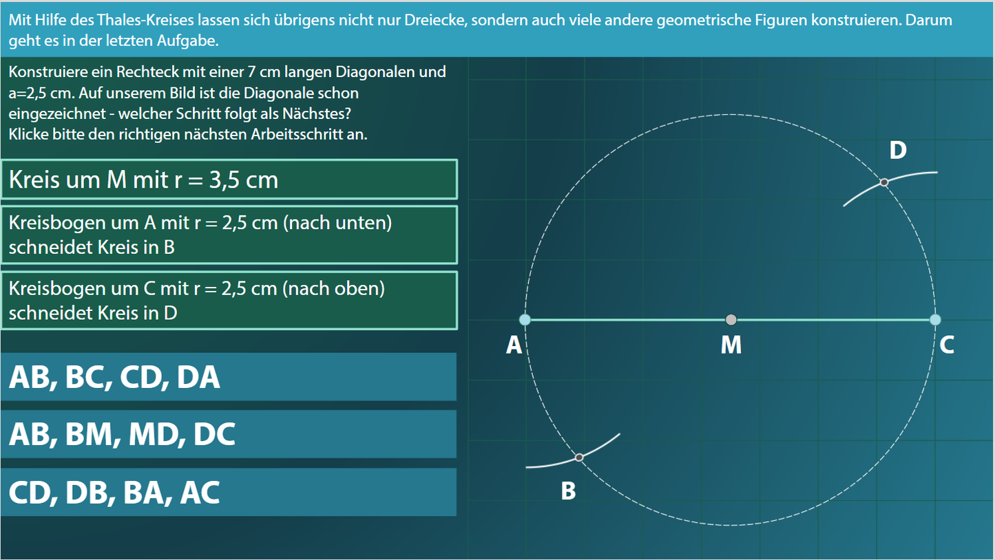 Der Satz des Thales mit E-Learning