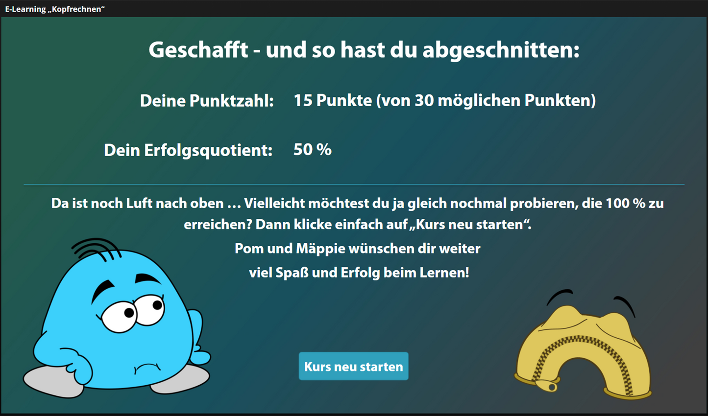 Kopfrechnen mit E-Learning