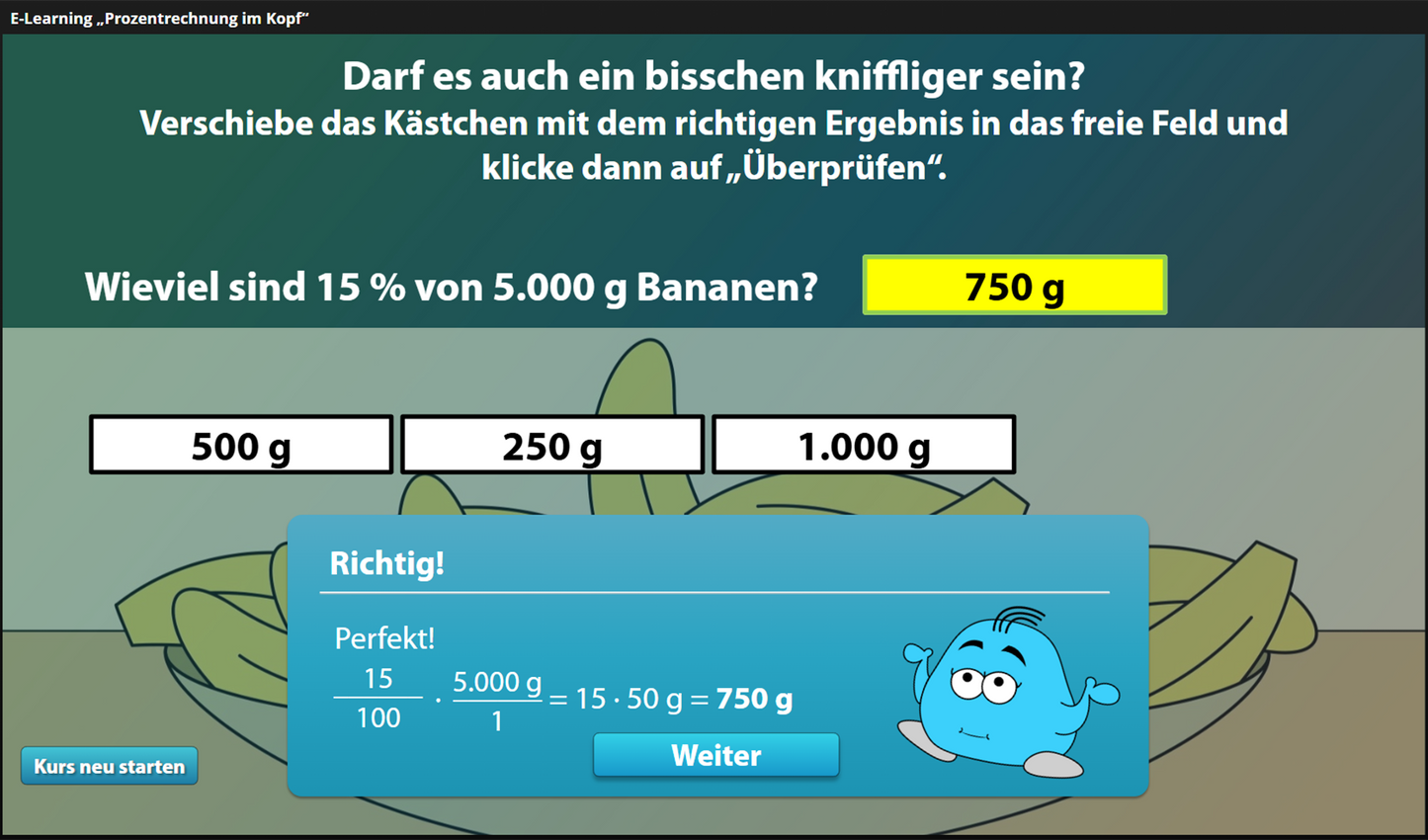 Prozentrechnen im Kopf mit E-Learning