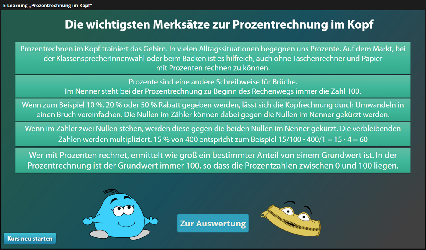 Prozentrechnen im Kopf mit E-Learning