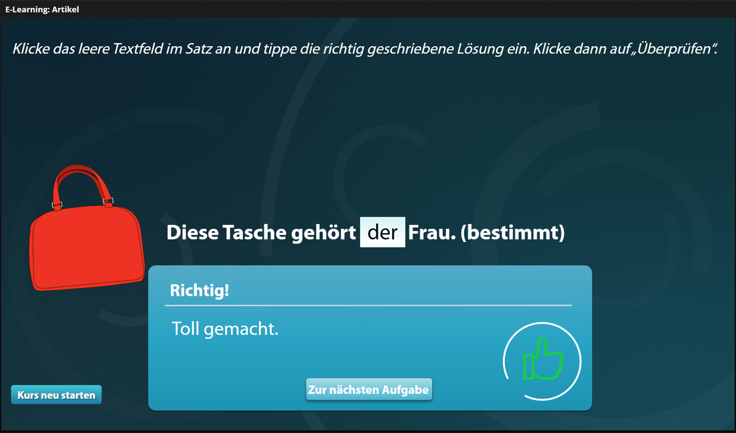 Artikel mit E-Learning