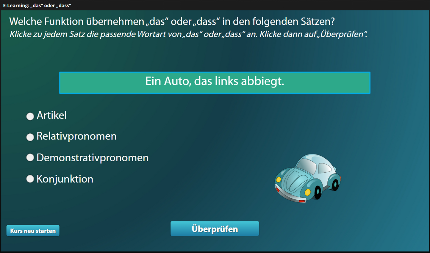 Das oder dass für Einsteiger*innen mit E-Learning