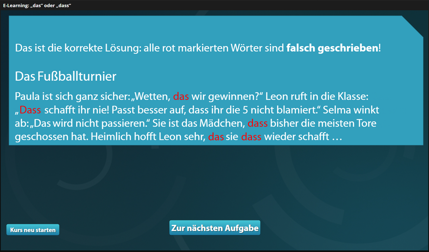 Das oder dass? mit E-Learning