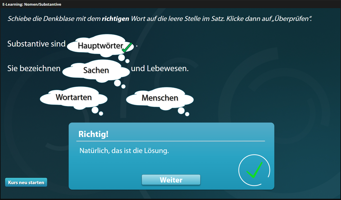 Nomen/Substantive mit E-Learning