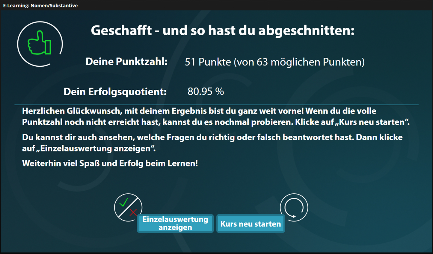 Nomen/Substantive mit E-Learning