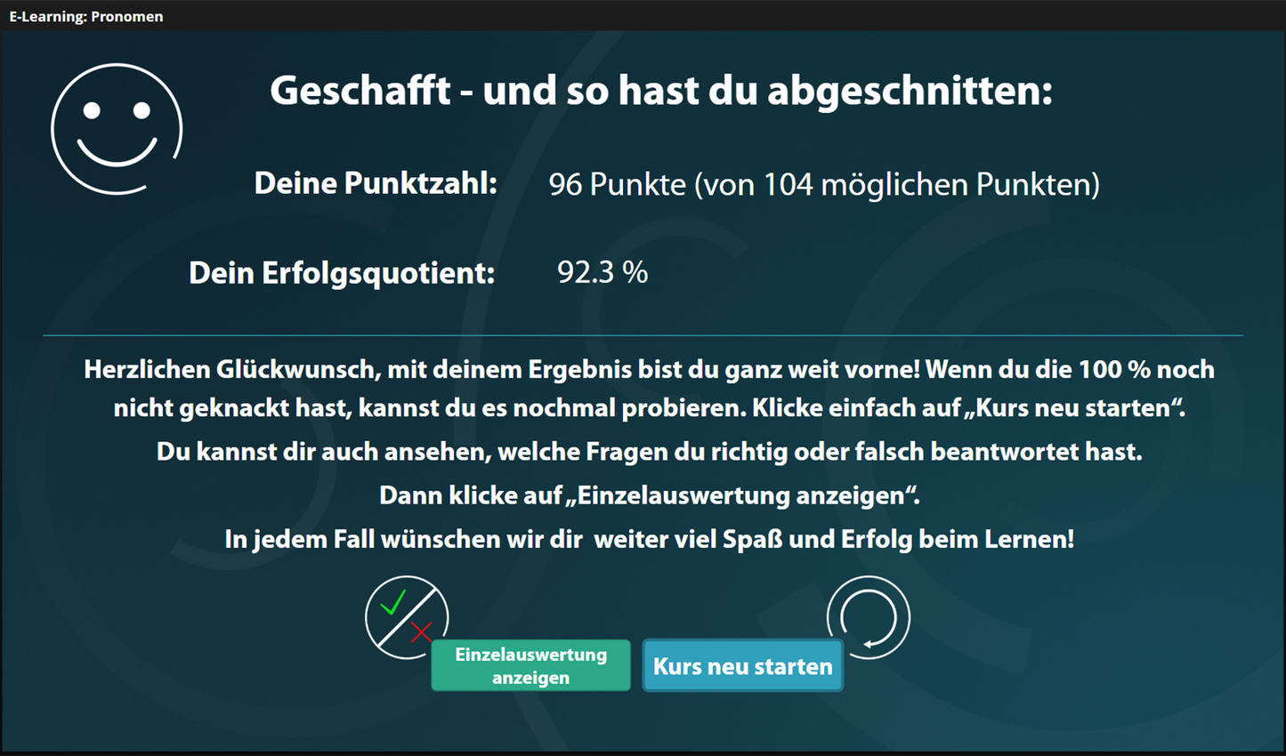 Pronomen mit E-Learning