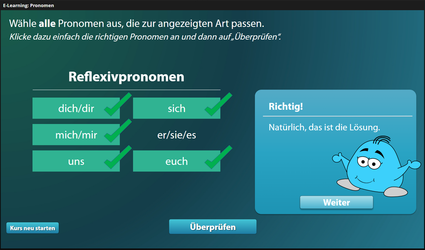 Pronomen für Einsteiger*innen mit E-Learning