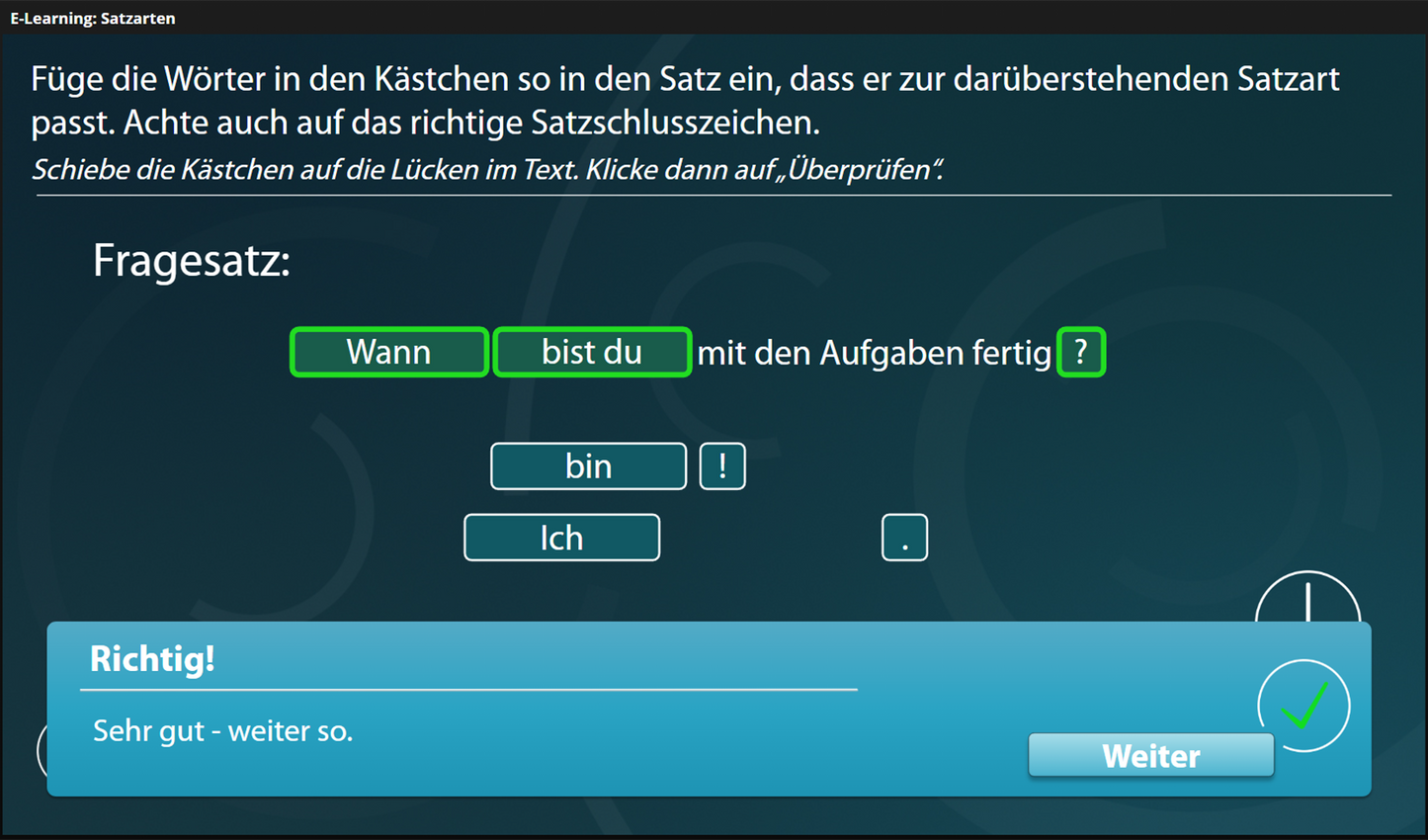 Satzarten mit E-Learning