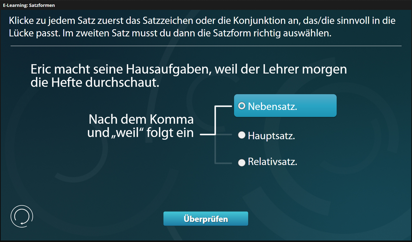 Satzformen mit E-Learning