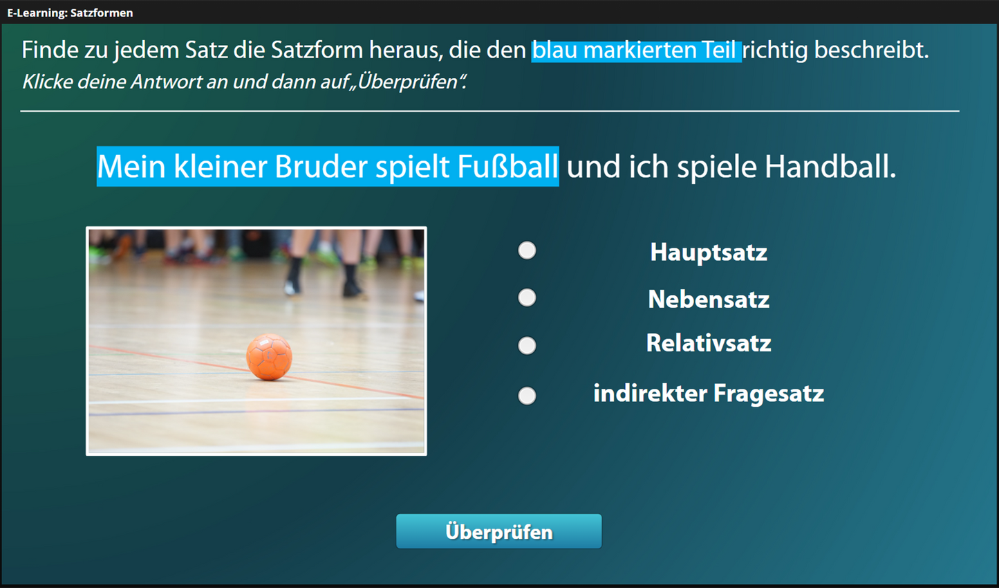 Satzformen für Einsteiger*innen mit E-Learning