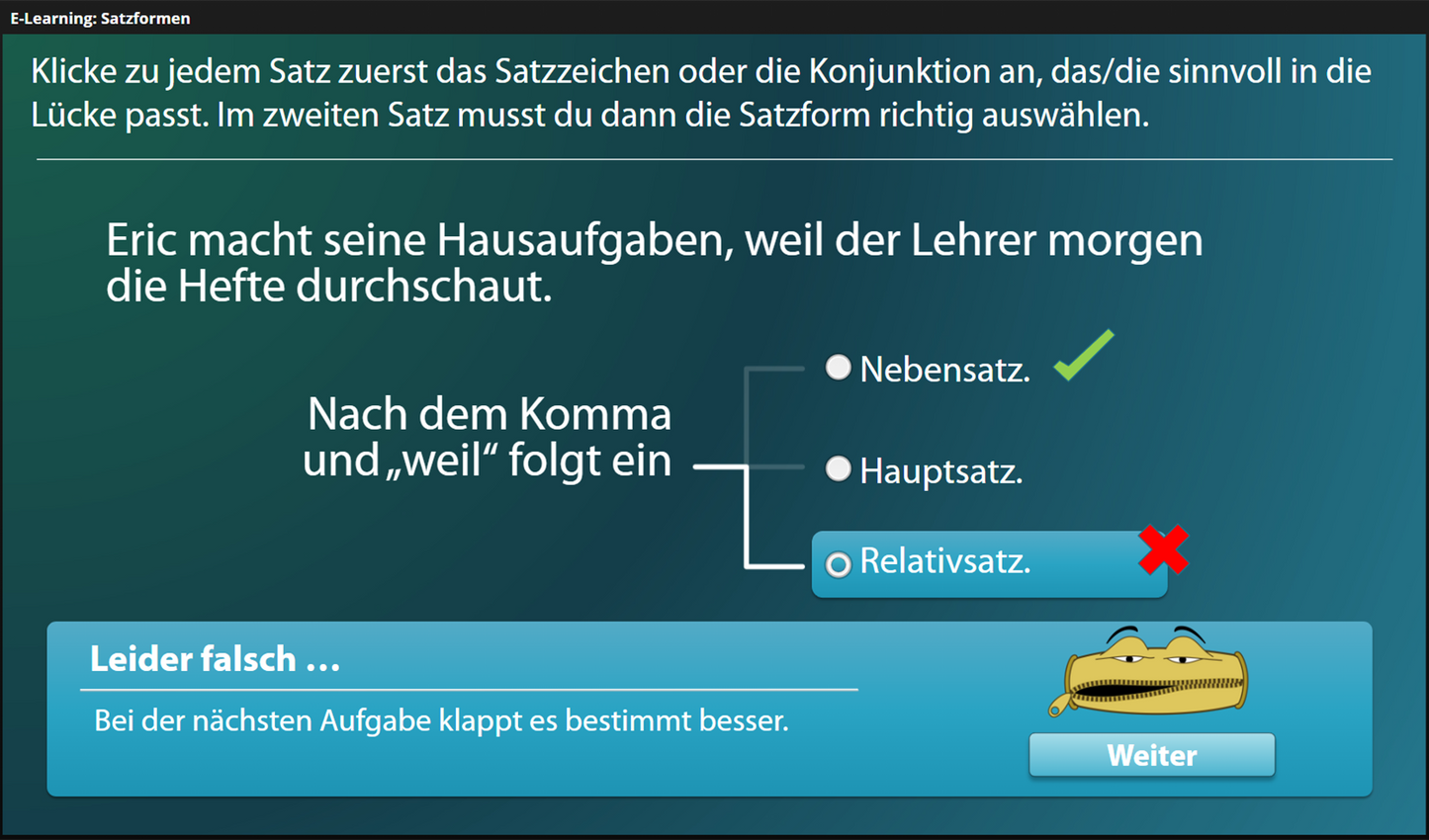 Satzformen für Einsteiger*innen mit E-Learning