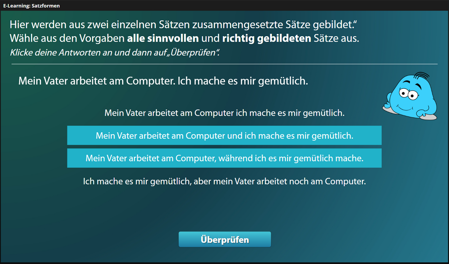 Satzformen für Einsteiger*innen mit E-Learning