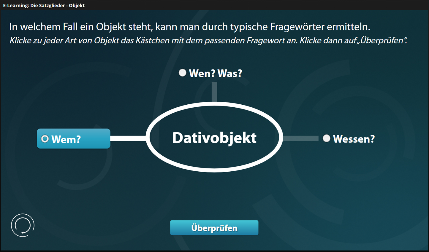 Satzglieder - Objekt mit E-Learning