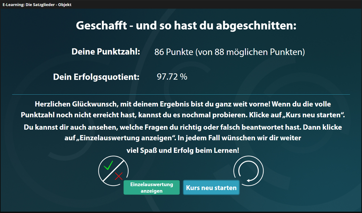 Satzglieder - Objekt mit E-Learning