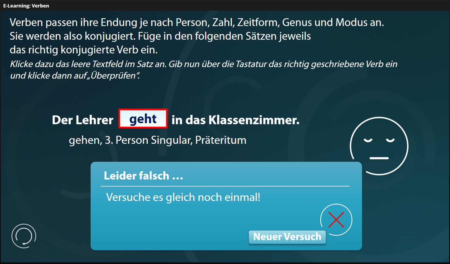 Verben mit E-Learning