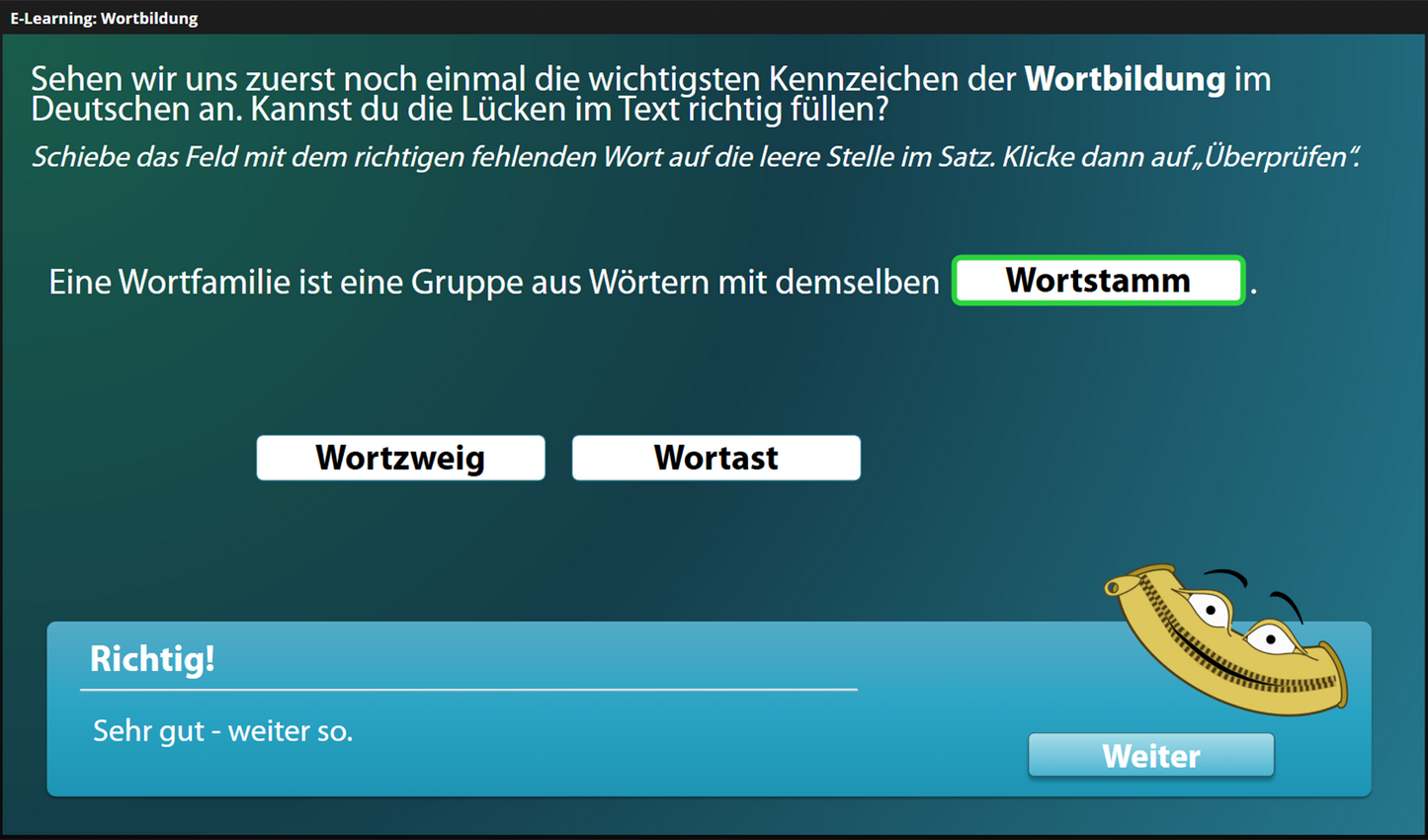 Wortbildung für Einsteiger*innen mit E-Learning