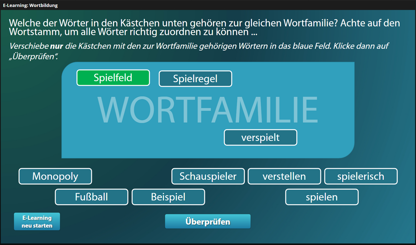 Wortbildung für Einsteiger*innen mit E-Learning