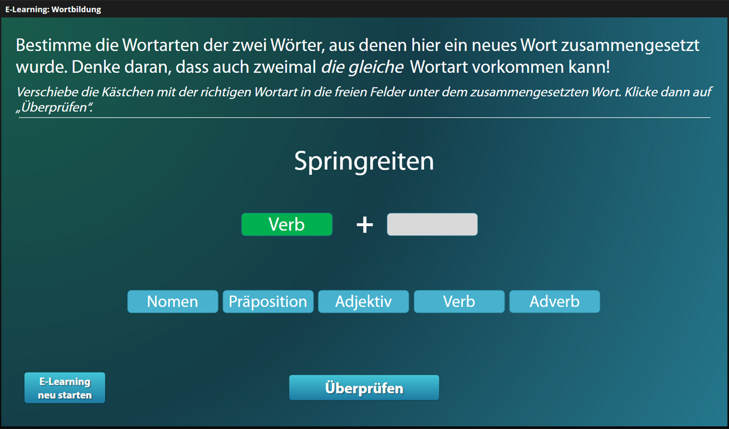 Wortbildung für Einsteiger*innen mit E-Learning