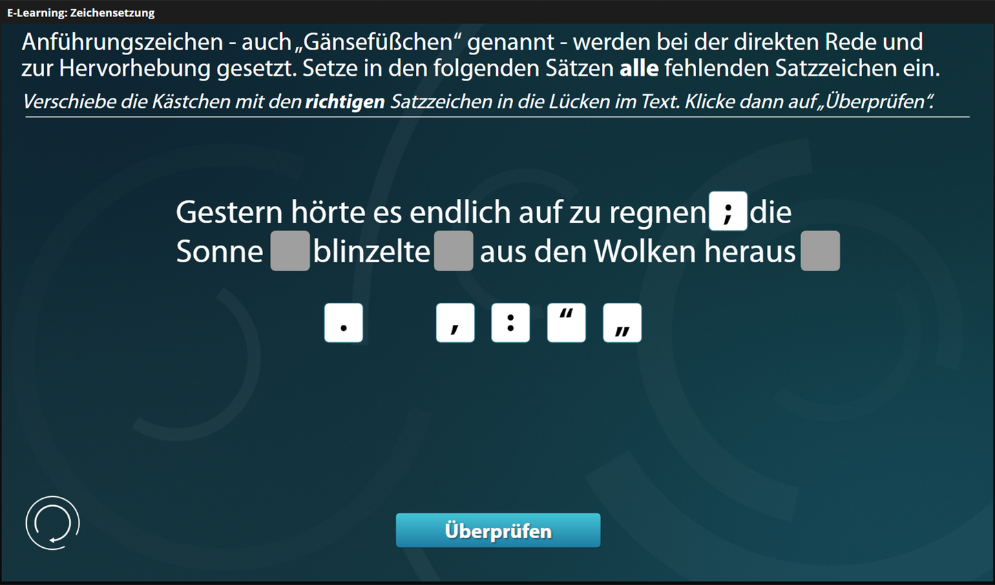 Zeichensetzung mit E-Learning