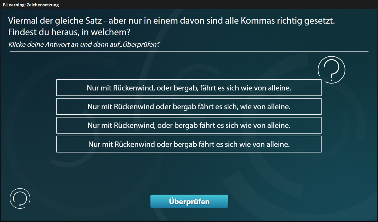 Zeichensetzung mit E-Learning