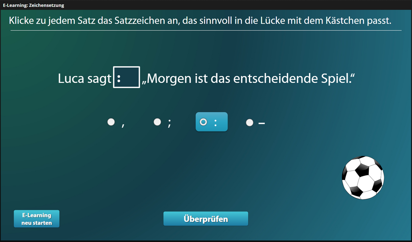 Zeichensetzung für Einsteiger*innen mit E-Learning