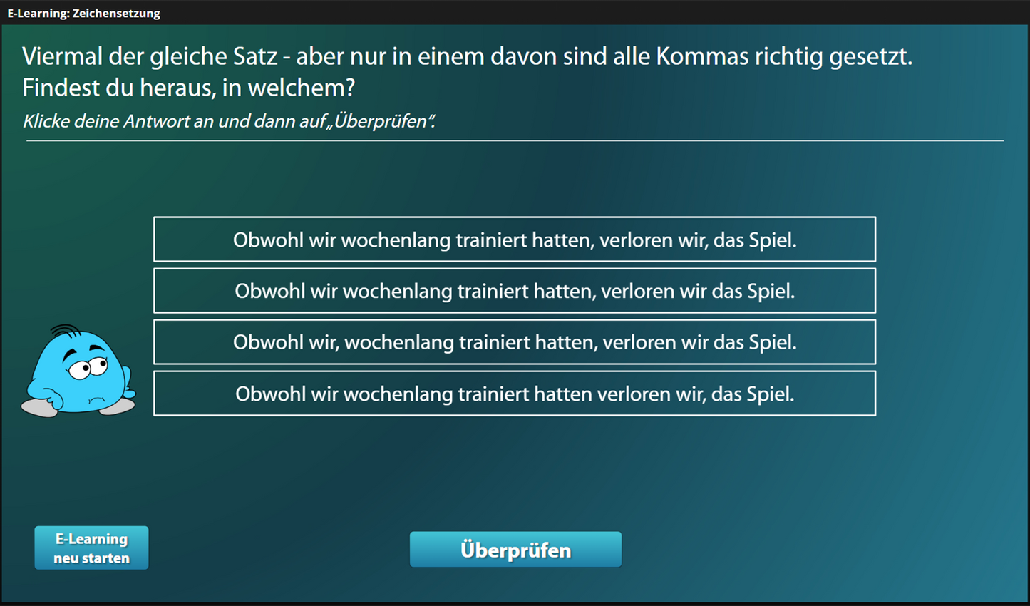 Zeichensetzung für Einsteiger*innen mit E-Learning