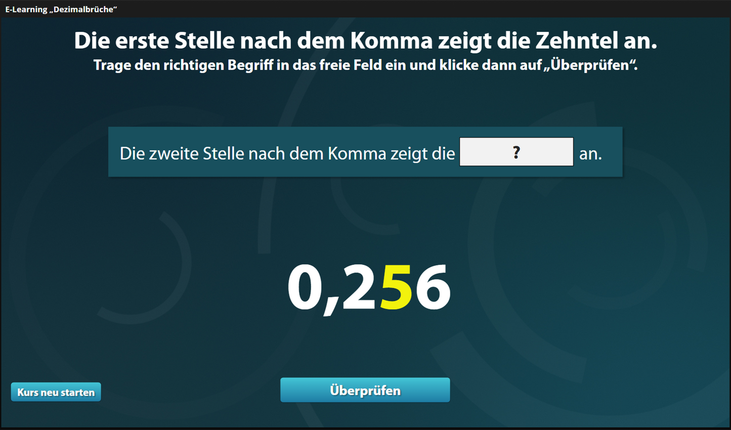 Dezimalbrüche mit E-Learning