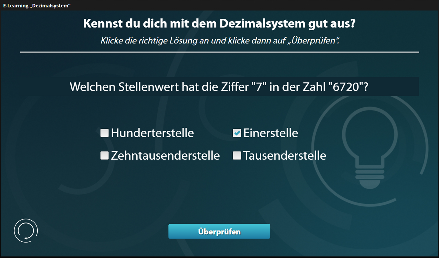 Dezimalsystem mit E-Learning