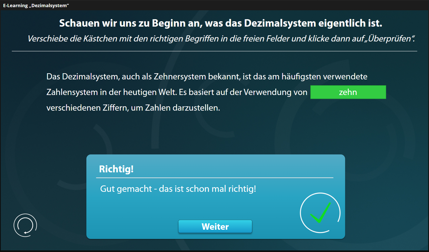Dezimalsystem mit E-Learning