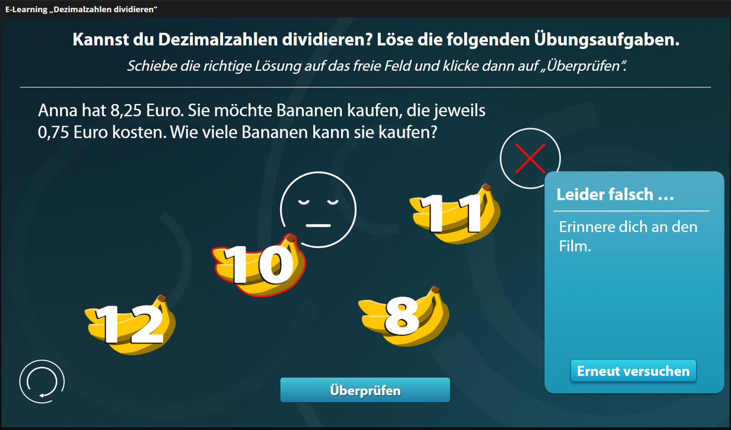 Dezimalzahlen dividieren mit E-Learning