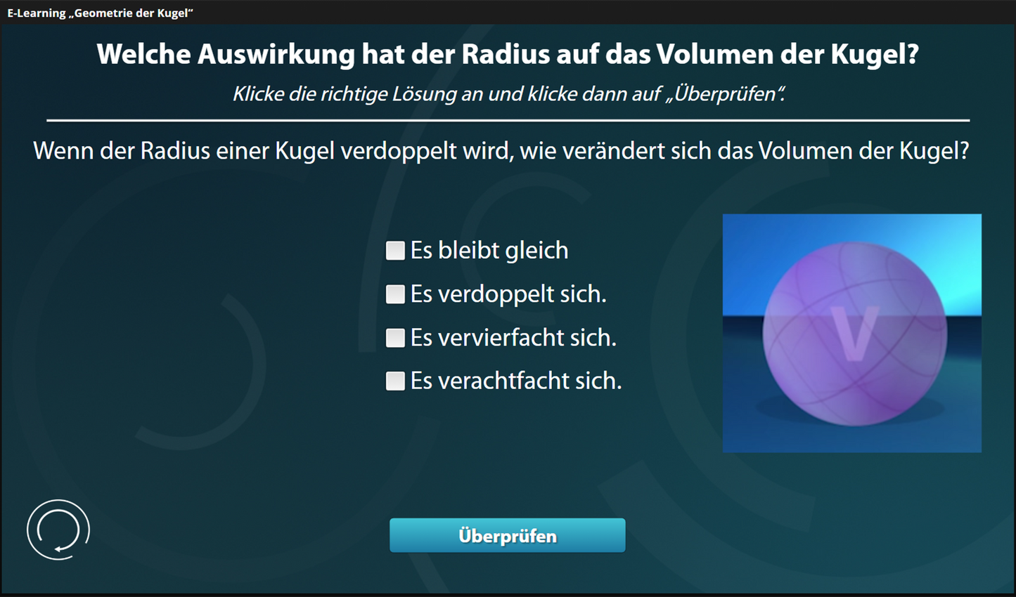Geometrie der Kugel mit E-Learning