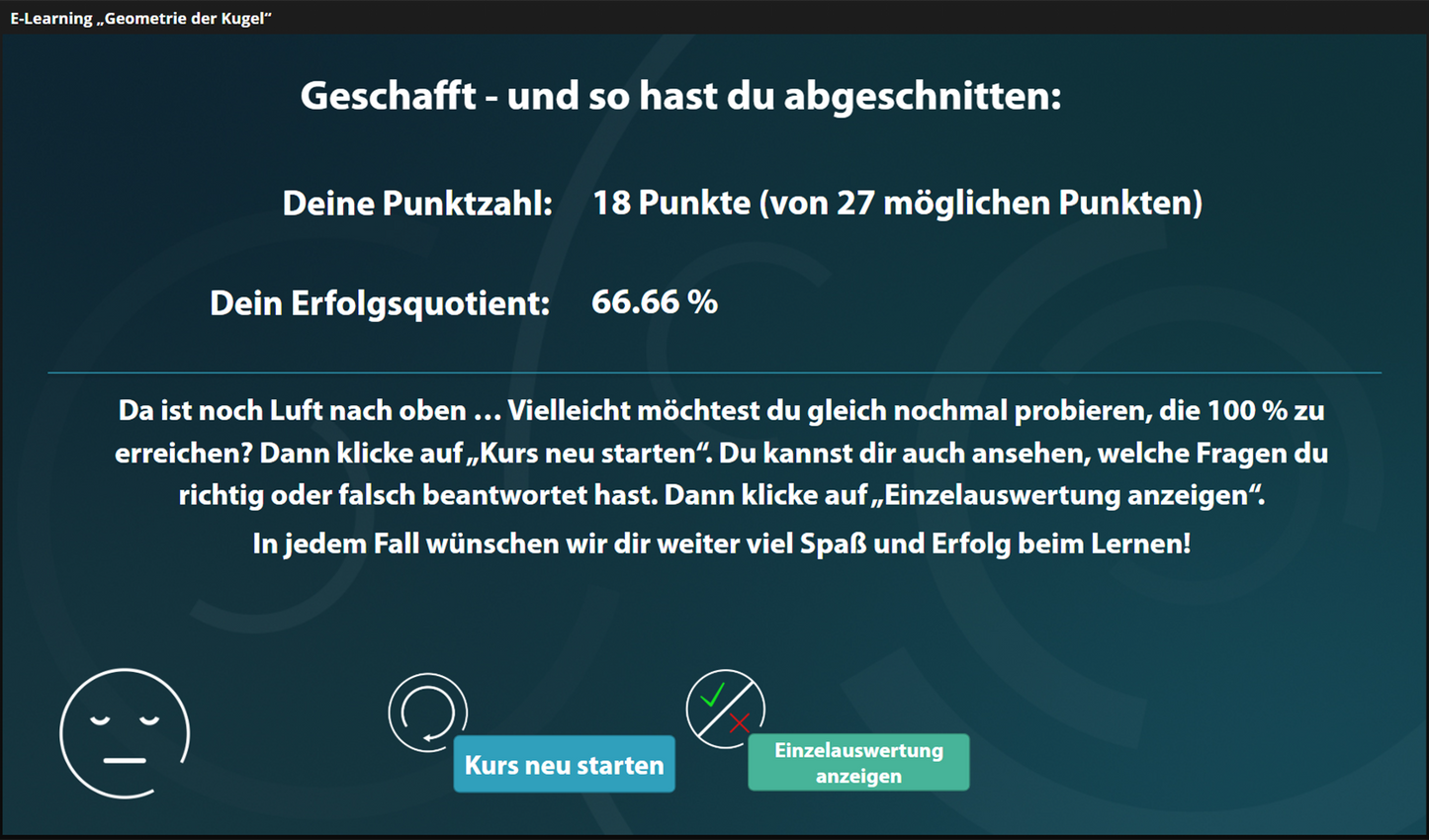Geometrie der Kugel mit E-Learning