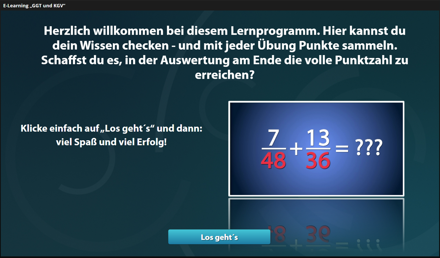 GGT und KGV mit E-Learning
