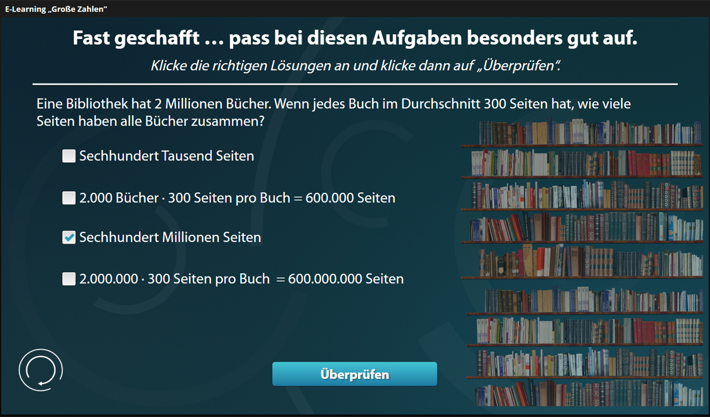 Große Zahlen mit E-Learning