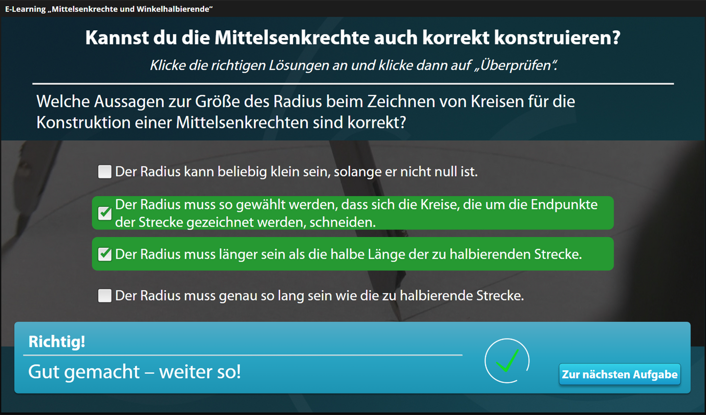 Mittelsenkrechte und Winkelhalbierende mit E-Learning