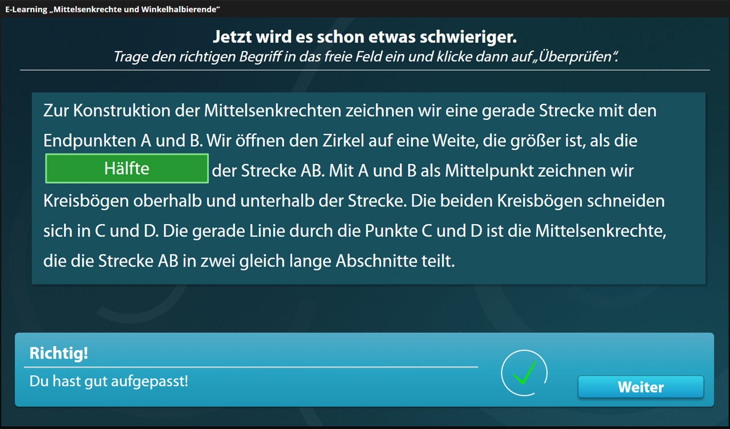 Mittelsenkrechte und Winkelhalbierende mit E-Learning