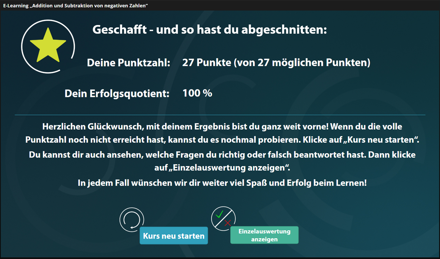 Negative Zahlen addieren und subtrahieren mit E-Learning