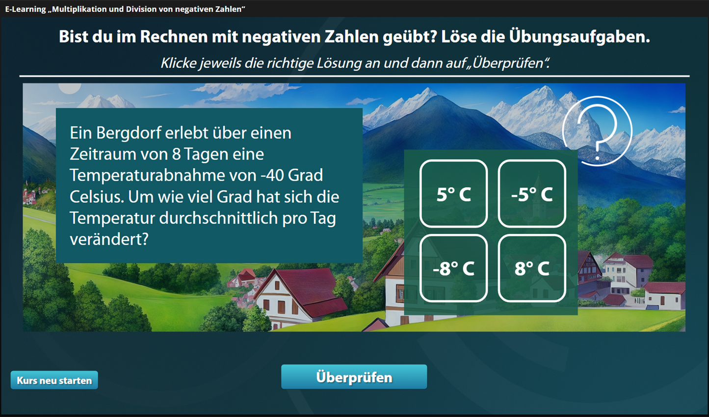 Negative Zahlen multiplizieren und dividieren mit E-Learning